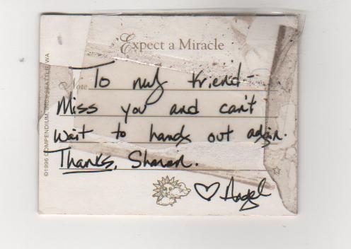 Angel's note to me after our first Wall together  - click to enlarge